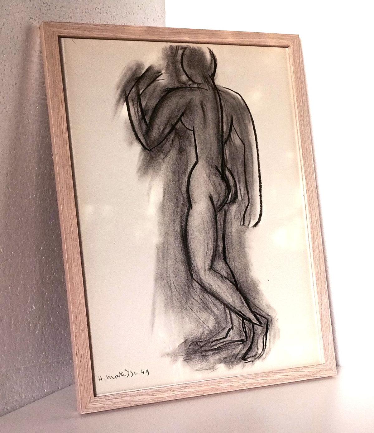Henri Matisse nøgen figur i profil fra Derrière le Miroir 1952 – i ramme