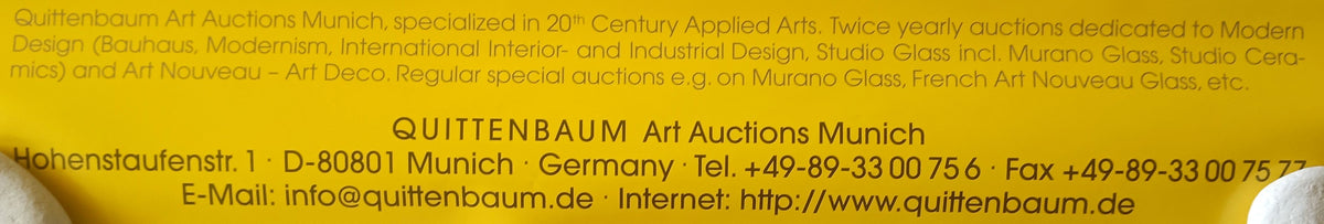 Quittenbaum Art Auctions Munich – plakat med 60 designstole (ca. 2000)