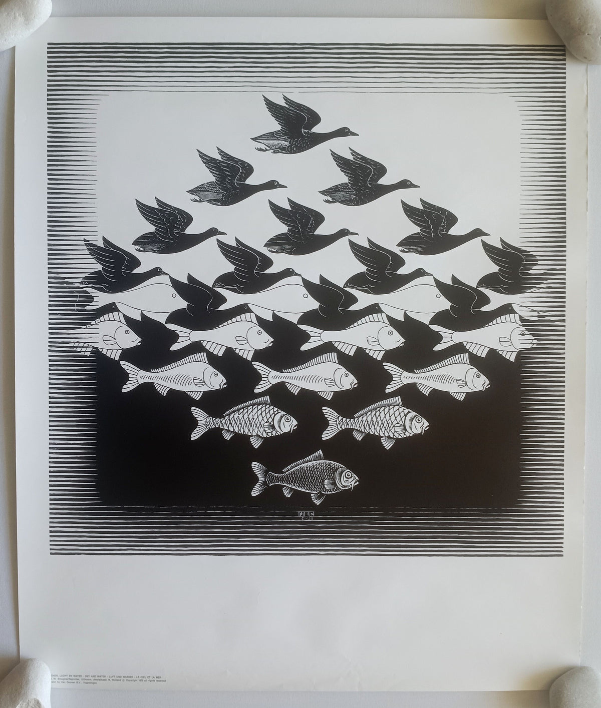 M.C. Escher – Dag en Nacht & Lucht en Water, sæt af 2 tryk (Breughel, 1970)