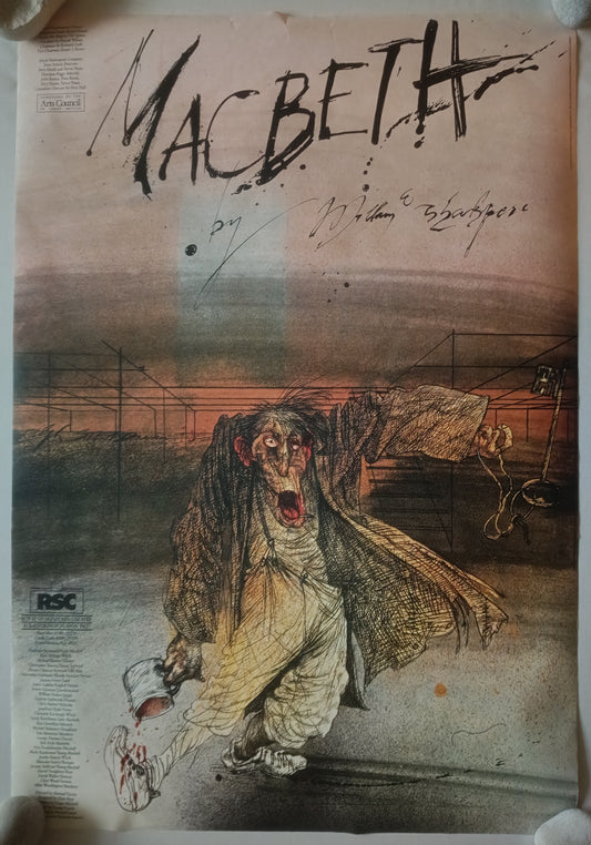 Ralph Steadman – Macbeth, Royal Shakespeare Company, original teaterplakat (1982)